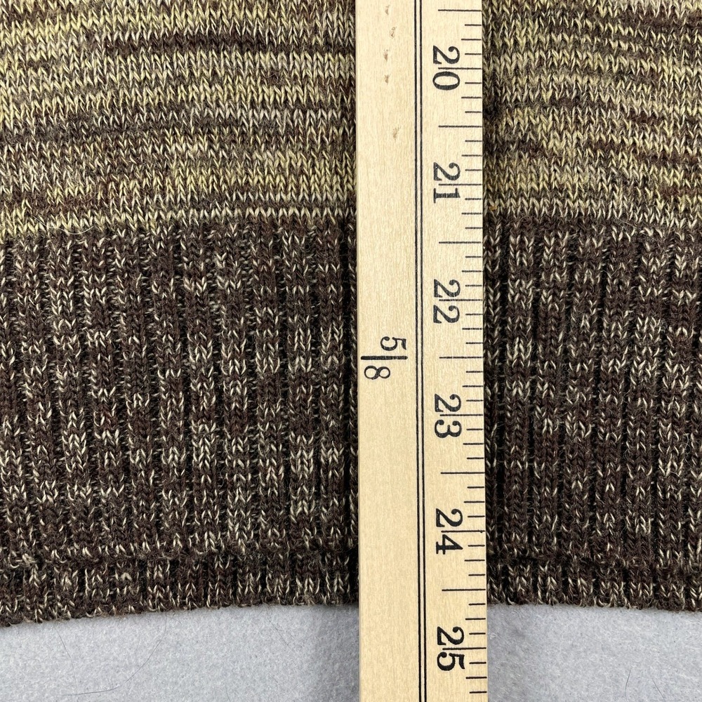 J. Riggins Vintage Sweater Womens L Brown Striped V-Neck Wool Blend Long Sleeve - Picture 7 of 9